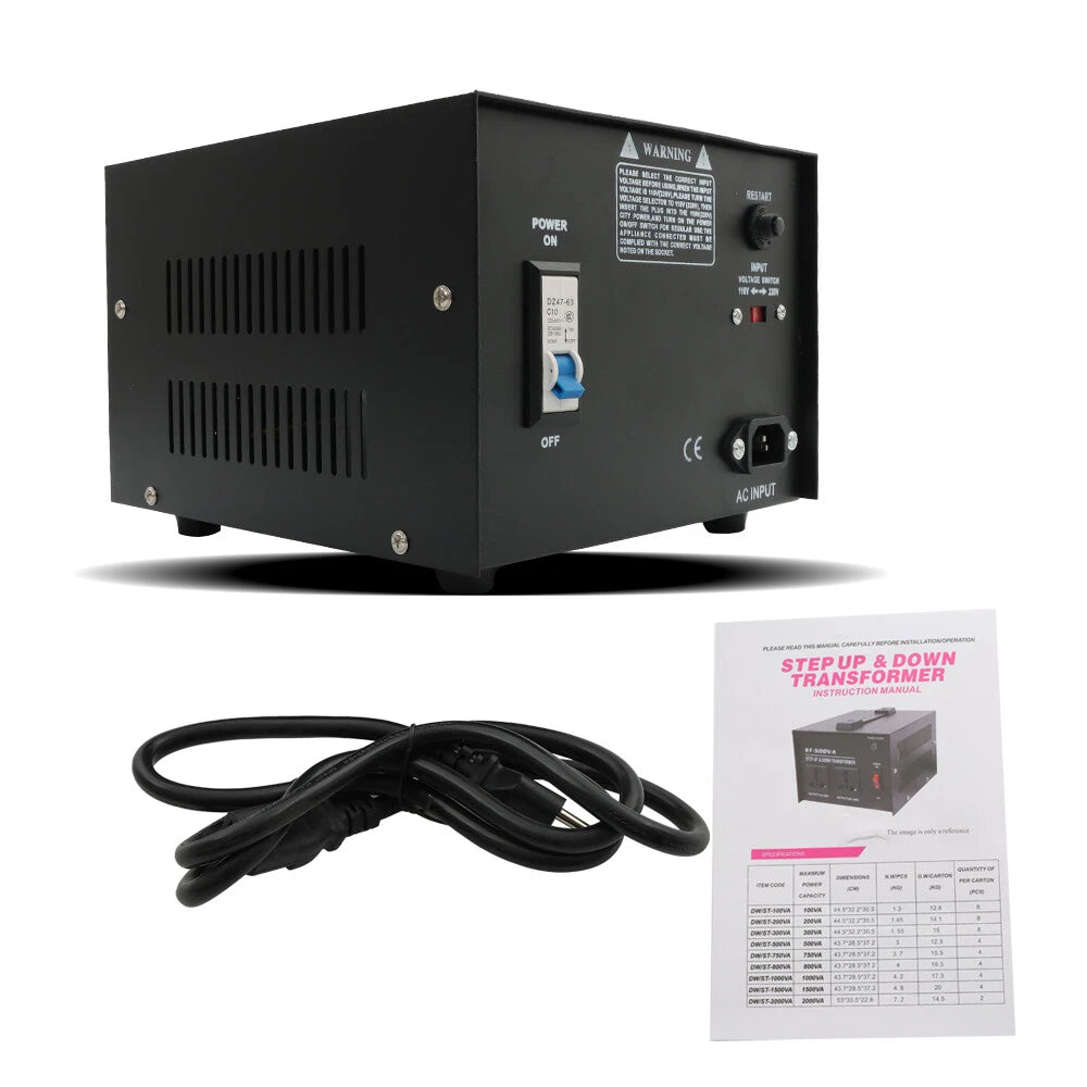 1000W Voltage Converter Transformer 110V/220V for Universal Use