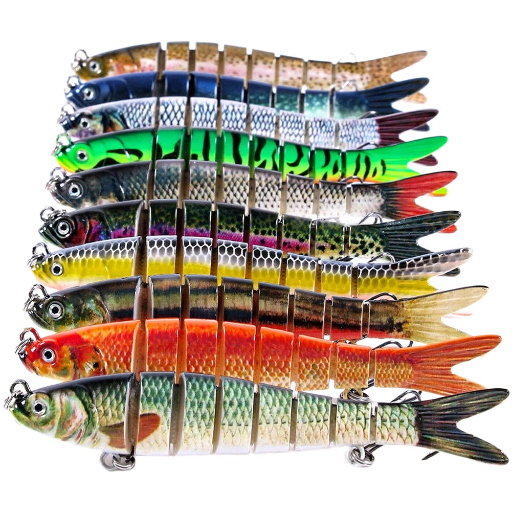 8 Section Multi Jointed Hard Plastic Lure for Freshwater Use