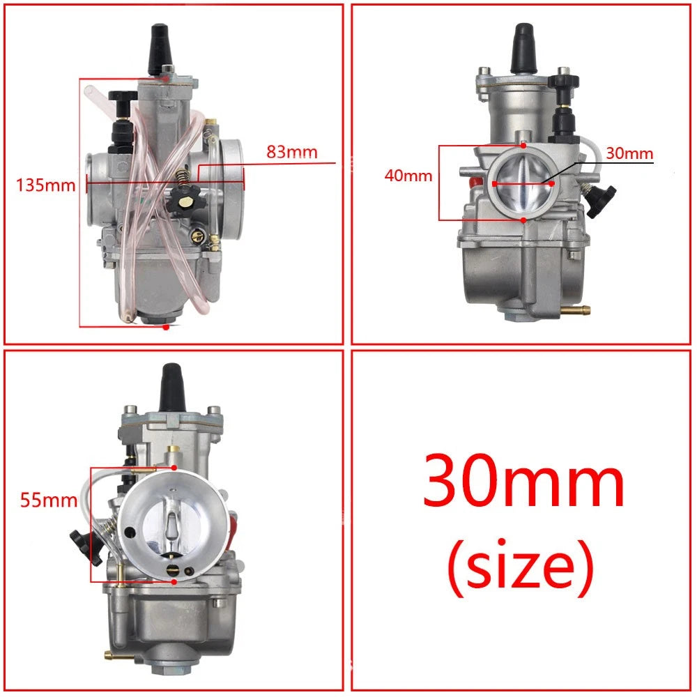 30mm Carburetor for PWK30 Keihin KOSO OKO Dirt Pit Bike ATV Go Kart