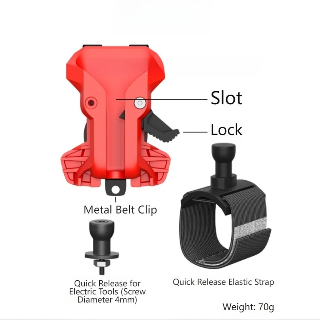 Waist Hook Tool with Double Lock Quick Release for Belt Attachment