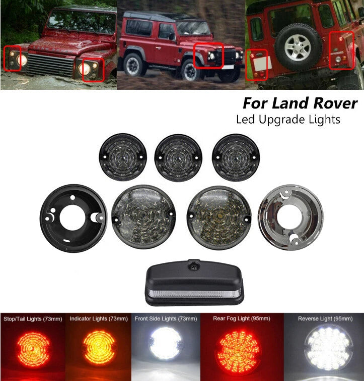 Smoked Fog Stop Reverse Indicator Light for Land Rover Defender 90 110 130