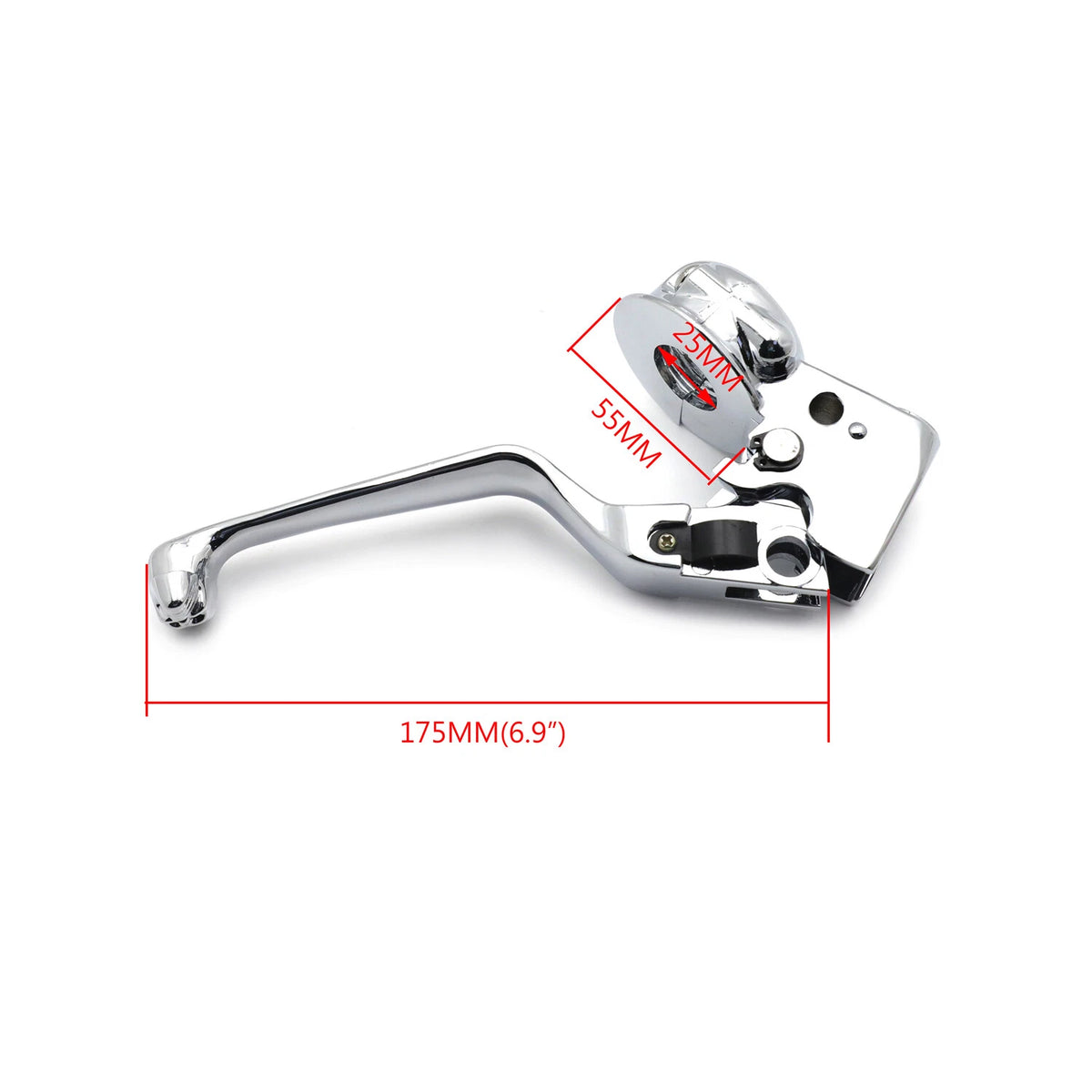 Chrome Skull Clutch Lever with Mount Bracket for Harley Dyna (2008–2014)