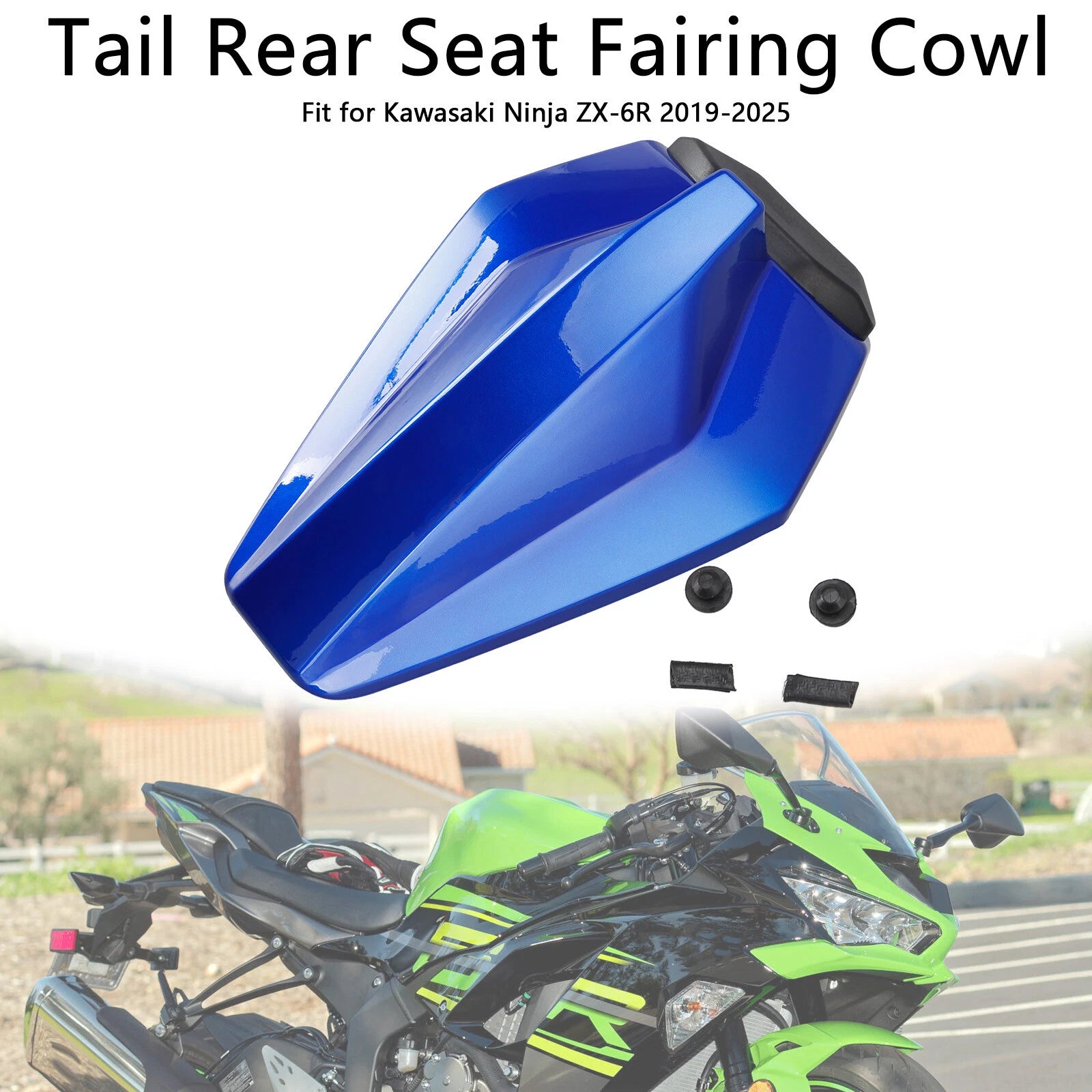 Racing Tail Rear Seat Fairing Cowl for Kawasaki ZX6R (2019–2025) - Blue