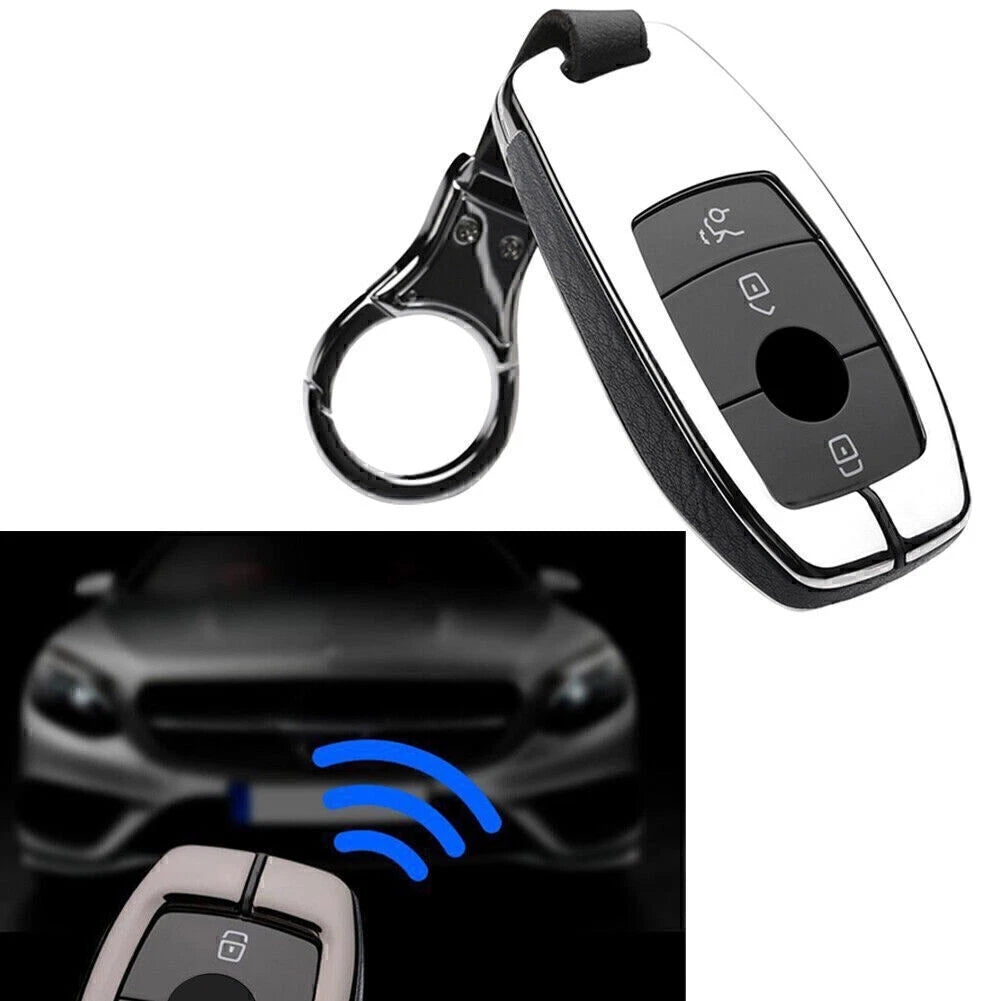 Leather Car Key Case Cover for Mercedes Benz W202 W210 (2017)