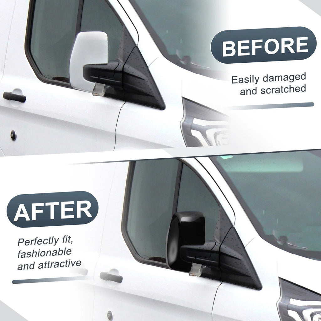 Right Rearview Mirror Cover Cap Gloss Black for Ford Transit Custom V362 (2012–2023)