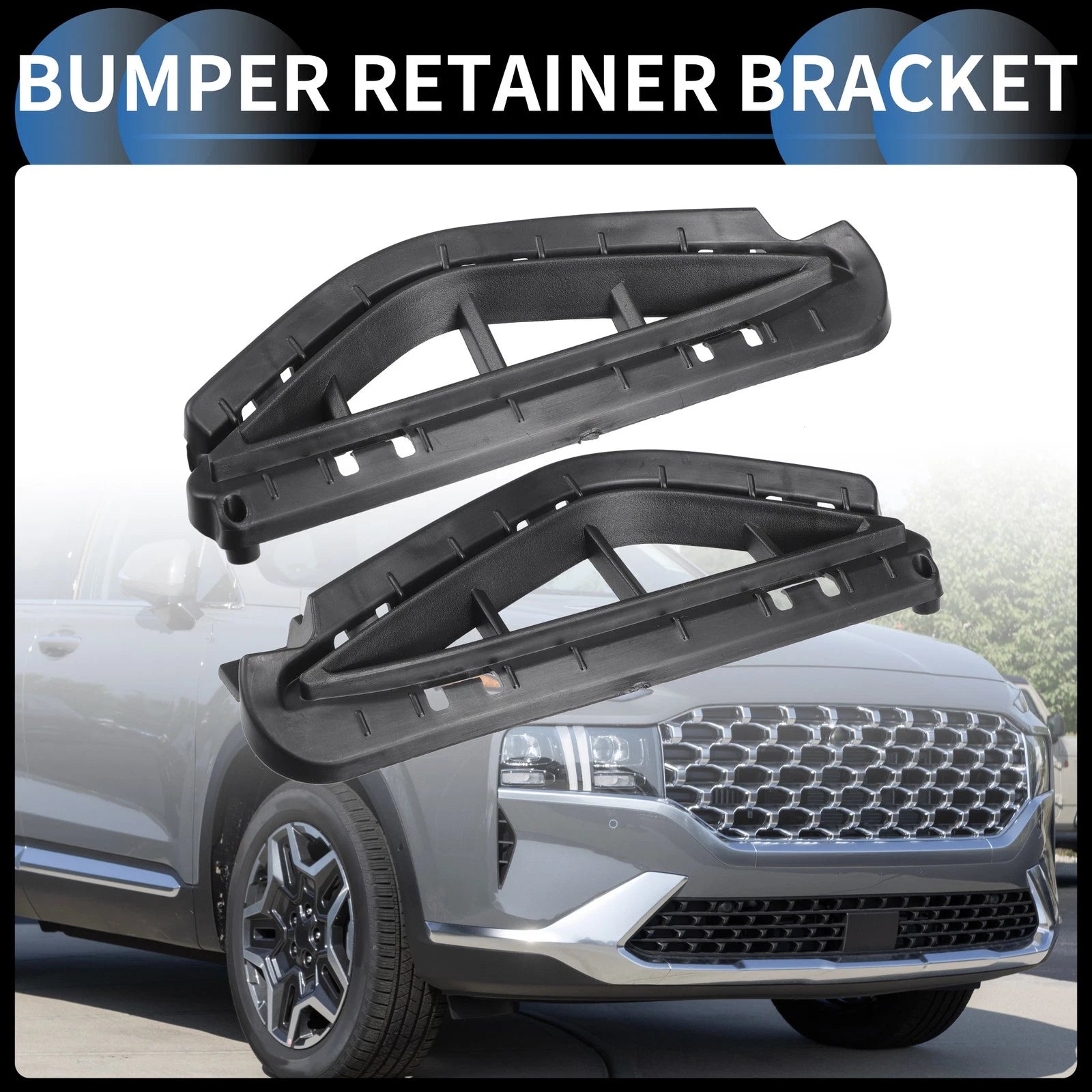 Front Bumper Retainer Bracket Pair Replacement for Hyundai Santa Fe (2021–2023)