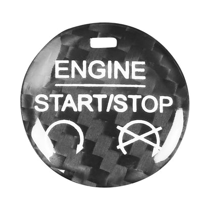 Carbon Fiber Engine Start Stop Button Cover Trim for Ford Mustang (2015–2022)