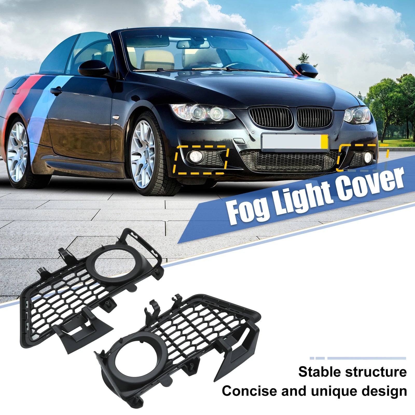 Fog Light Grille Cover Pair for BMW 3 Series (2012–2018)