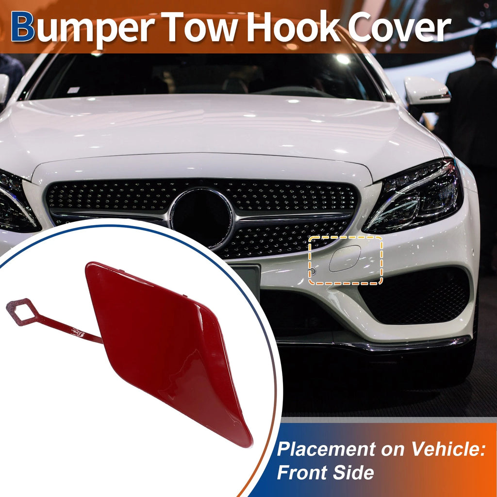 Front Tow Hook Cap for Mercedes-Benz C250 (2011–2015) Replacement Bright Red