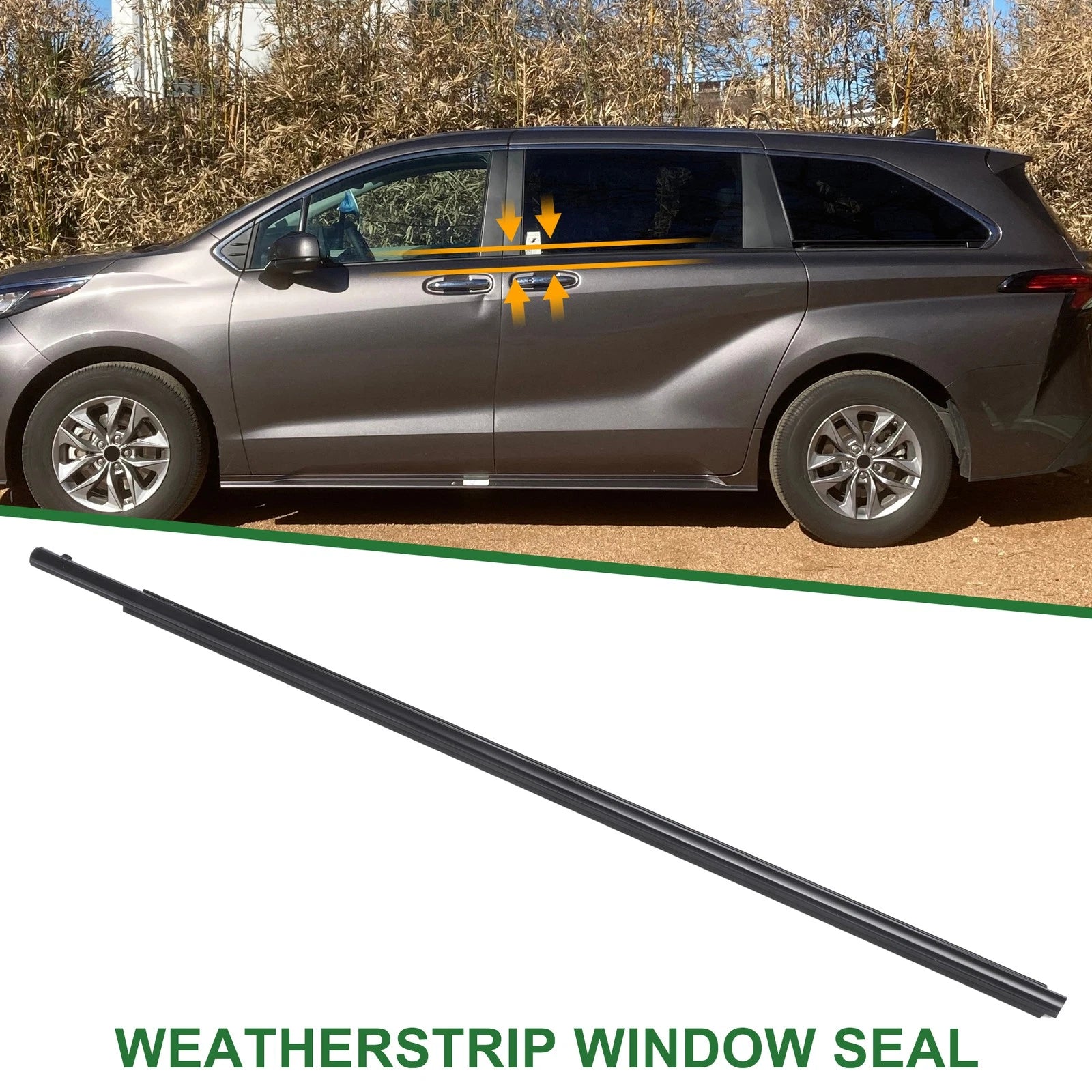 Front Left Window Weatherstrip Seal Replacement for Toyota Sienna (2011–2022)