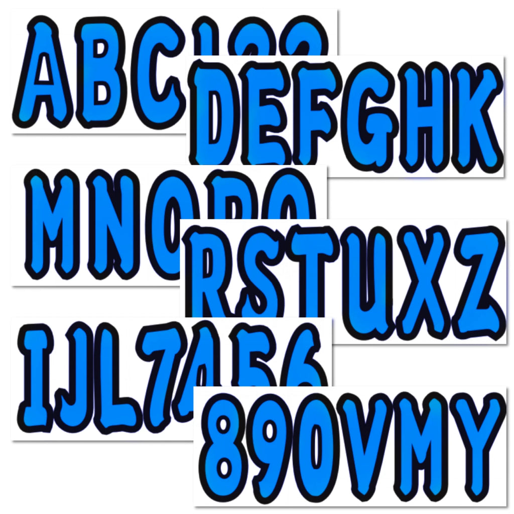 Boat Registration Stickers A-Z & 0-9 Blue Decals
