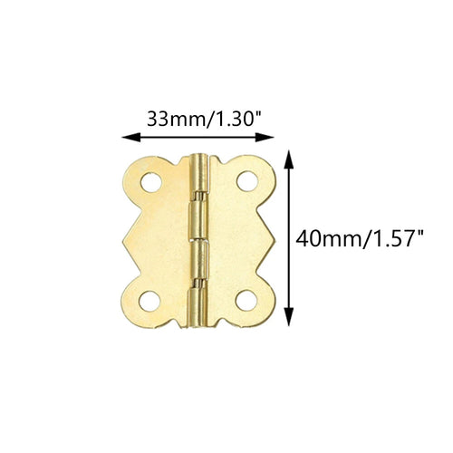 10pcs Gold Butterfly Hinges for Jewelry Box (33x40mm)