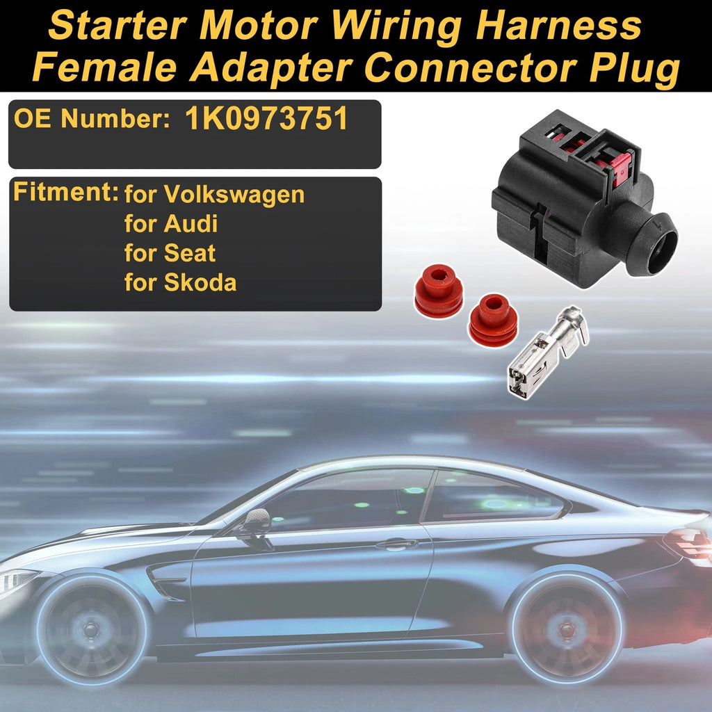 Starter Motor Wiring Harness Connector Plug 1 Pin for Volkswagen (2005–2015)