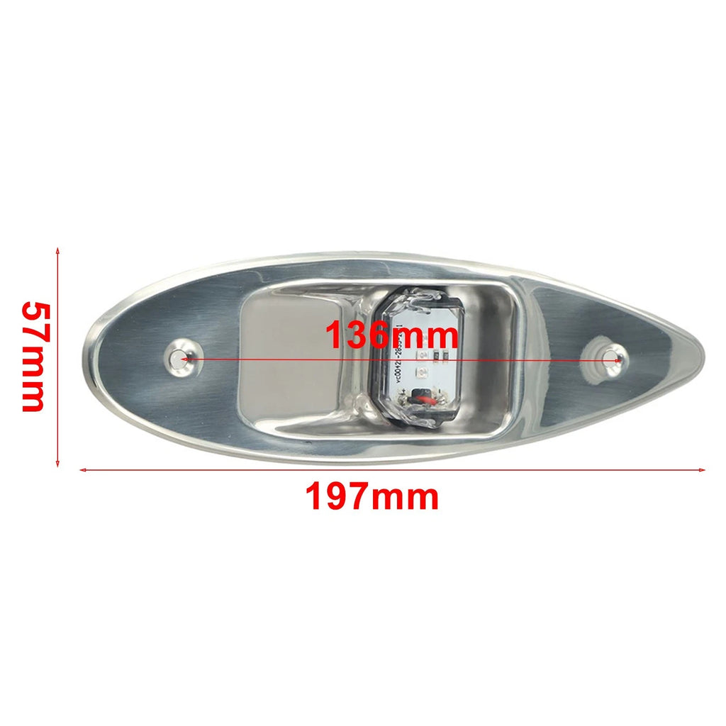 2X LED Navigation Tear Drop Lights for Marine Boat (Vertical Mount)