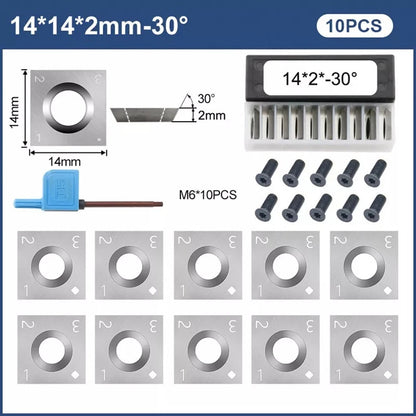 10pcs 14mm Square Carbide Inserts for Lathe Turning Tool
