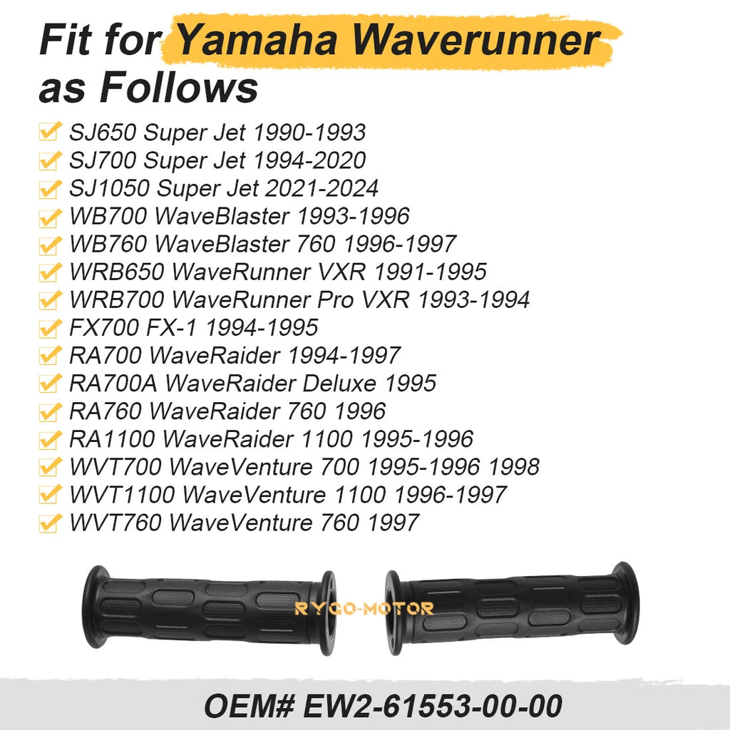 2X Handlebar Grips for Yamaha WaveBlaster WaveRaider WaveRunner WaveVenture (1990–1999)