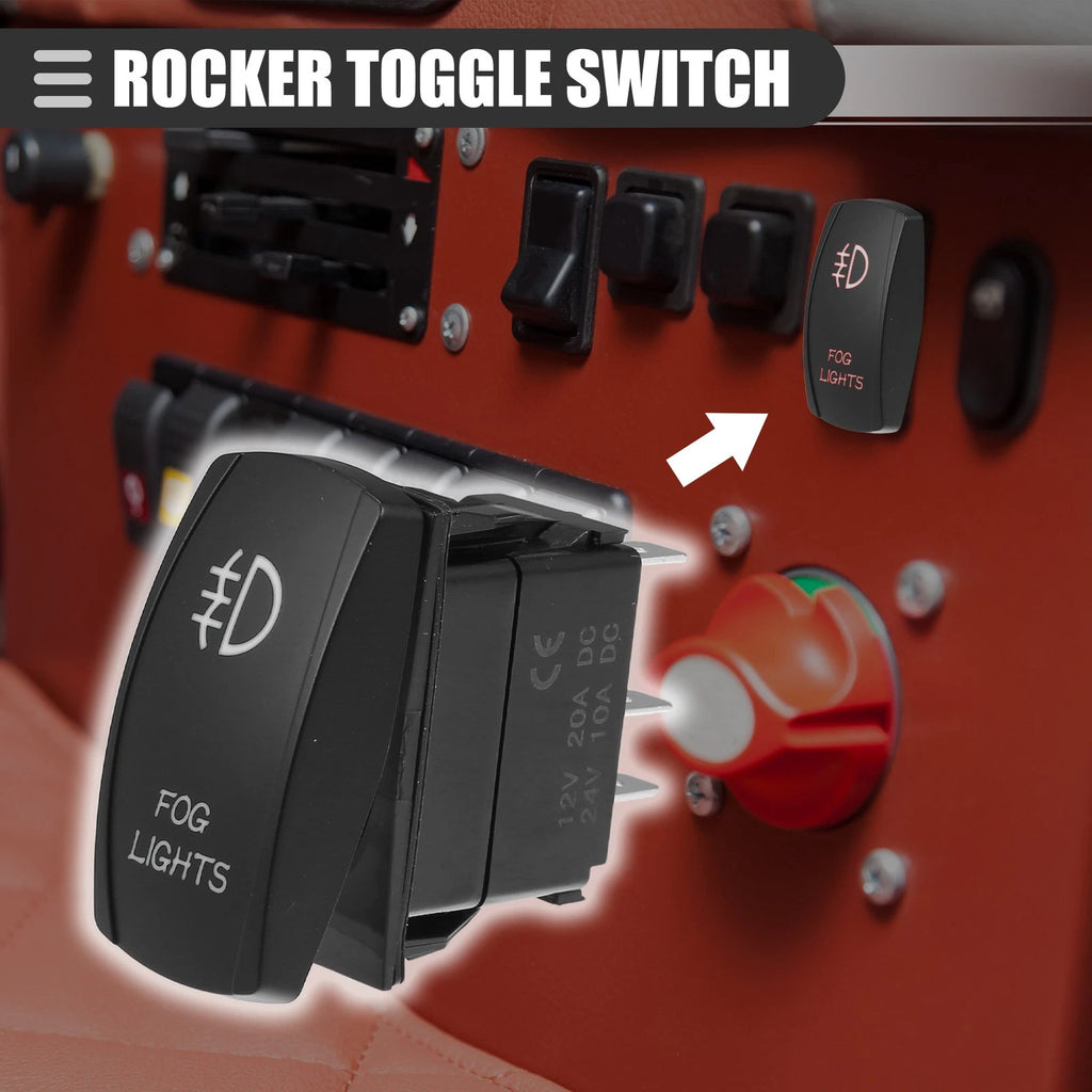 Fog Lights 5 Pin Toggle Rocker Switch for Car Boat ATV UTV (Universal)