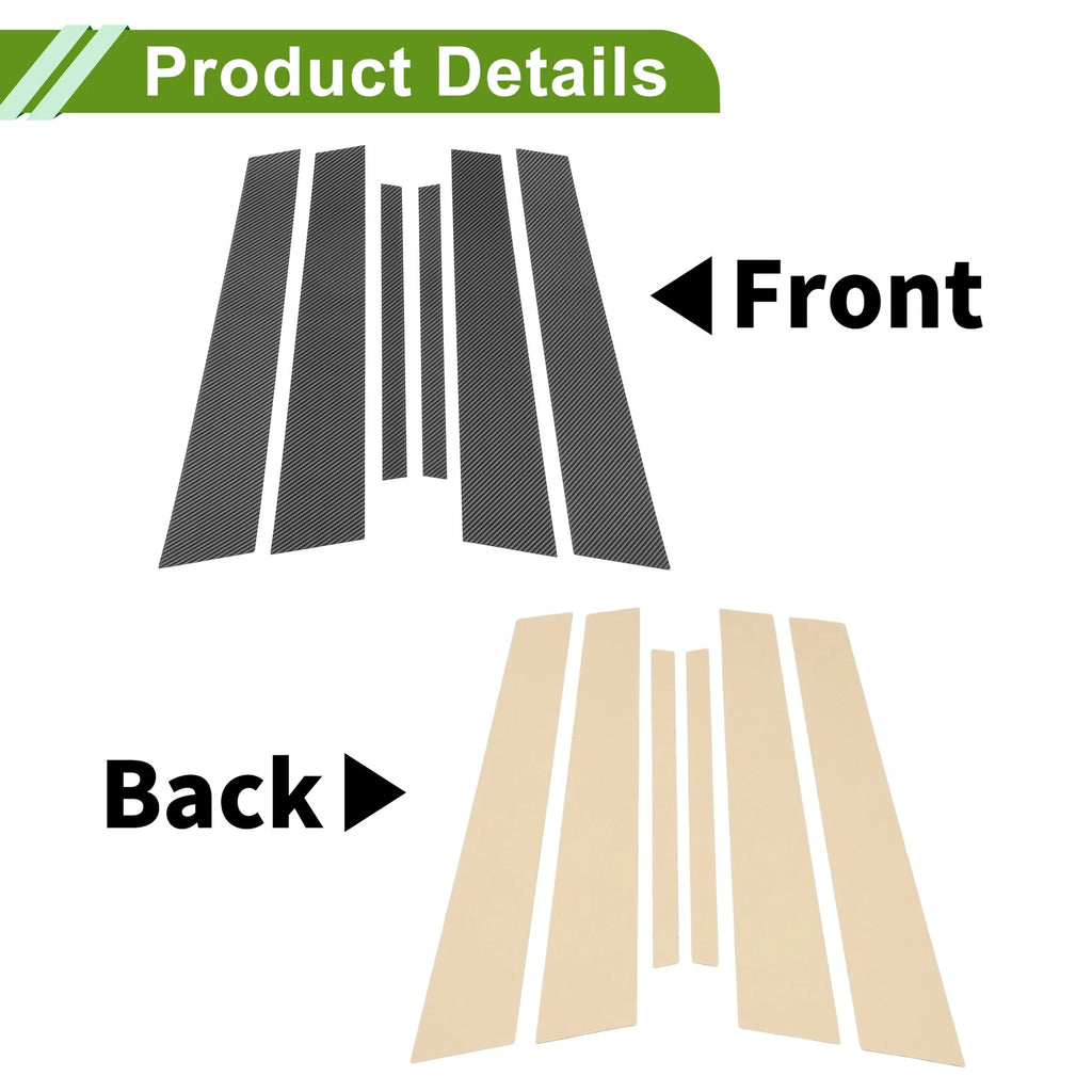 6 Pcs Door Pillar Window Trim Replacement for BMW 3-Series (1999–2005)