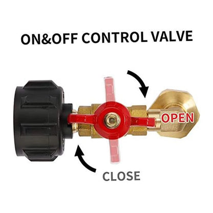 90 Degree Brass Propane Refill Adapter with Control Valve Quick Connect