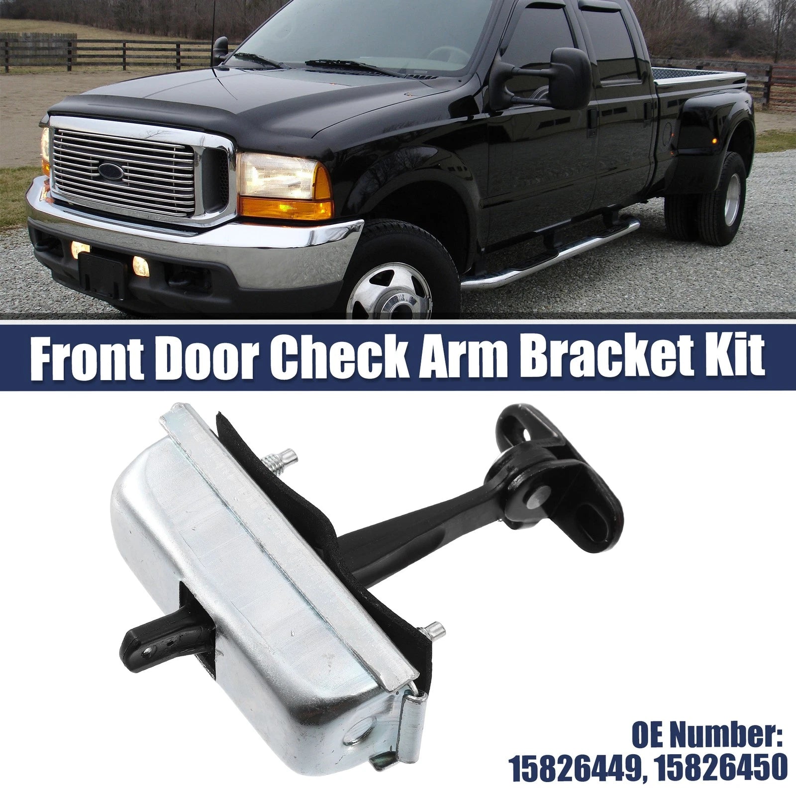 Door Check Stop Front Left Right Replacement for Chevrolet Express GMC Savana (2003–2016)