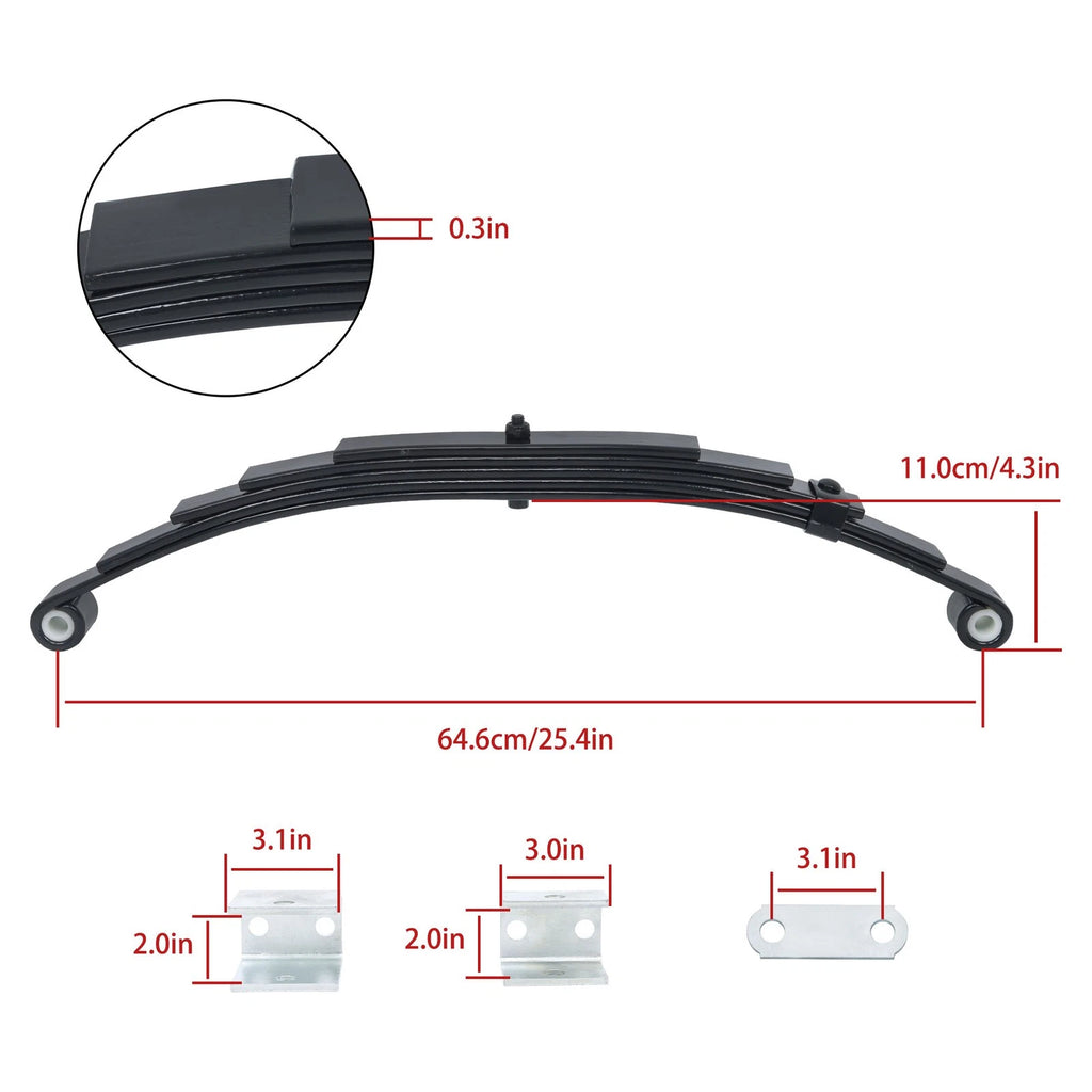 Single Trailer Axle Suspension Kit for 3000# Trailers (6000lbs)
