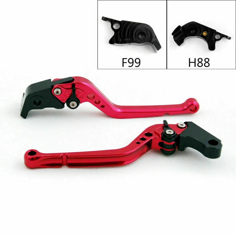 Long Brake Clutch Levers for Kawasaki ZZR/ZX1400 SE (2016–2017) Red T9