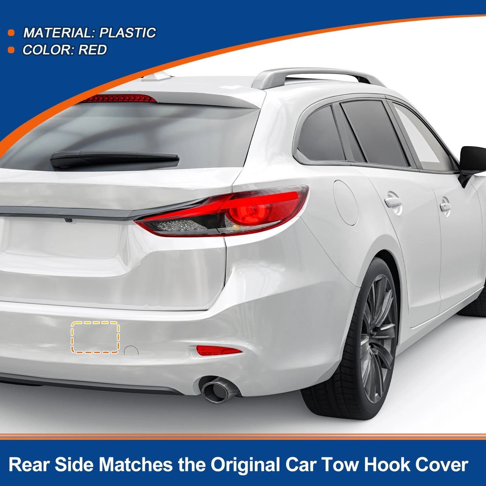 Rear Tow Hook Cover Left Side Replacement for Mazda 6 Atenza 2018-2021