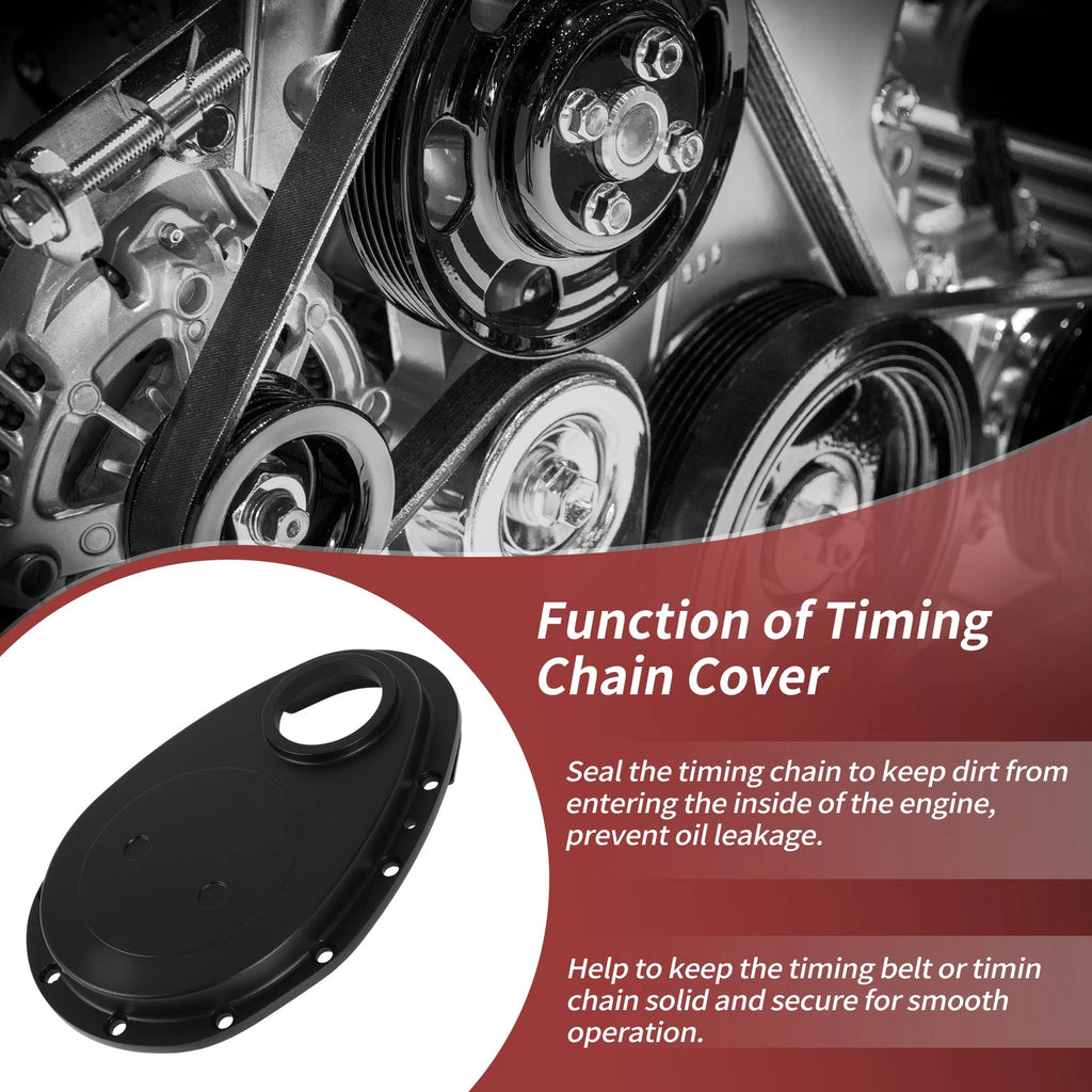 Timing Chain Cover Kit Polished Aluminum With Gaskets for Chevy SBC (1955–2004)