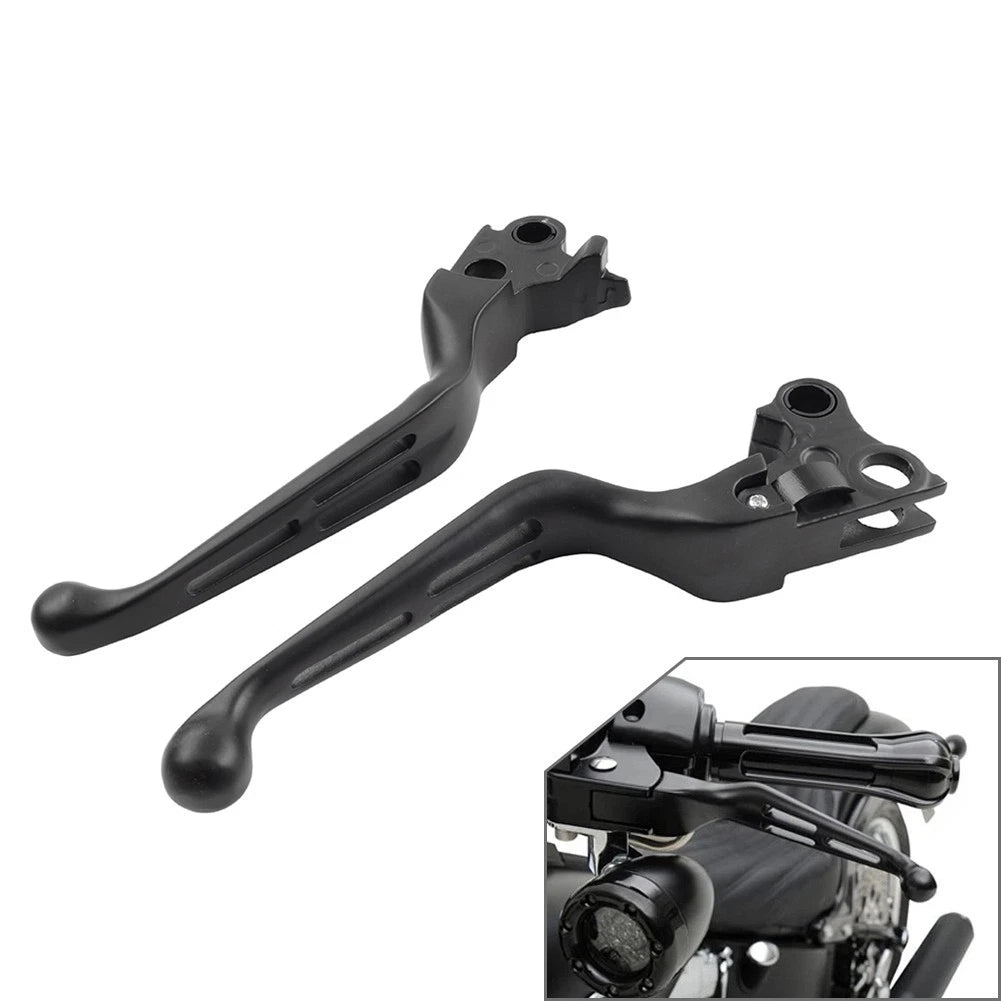 Brake Lever Set for Harley Davidson (1996–2017) - Slotted, Black
