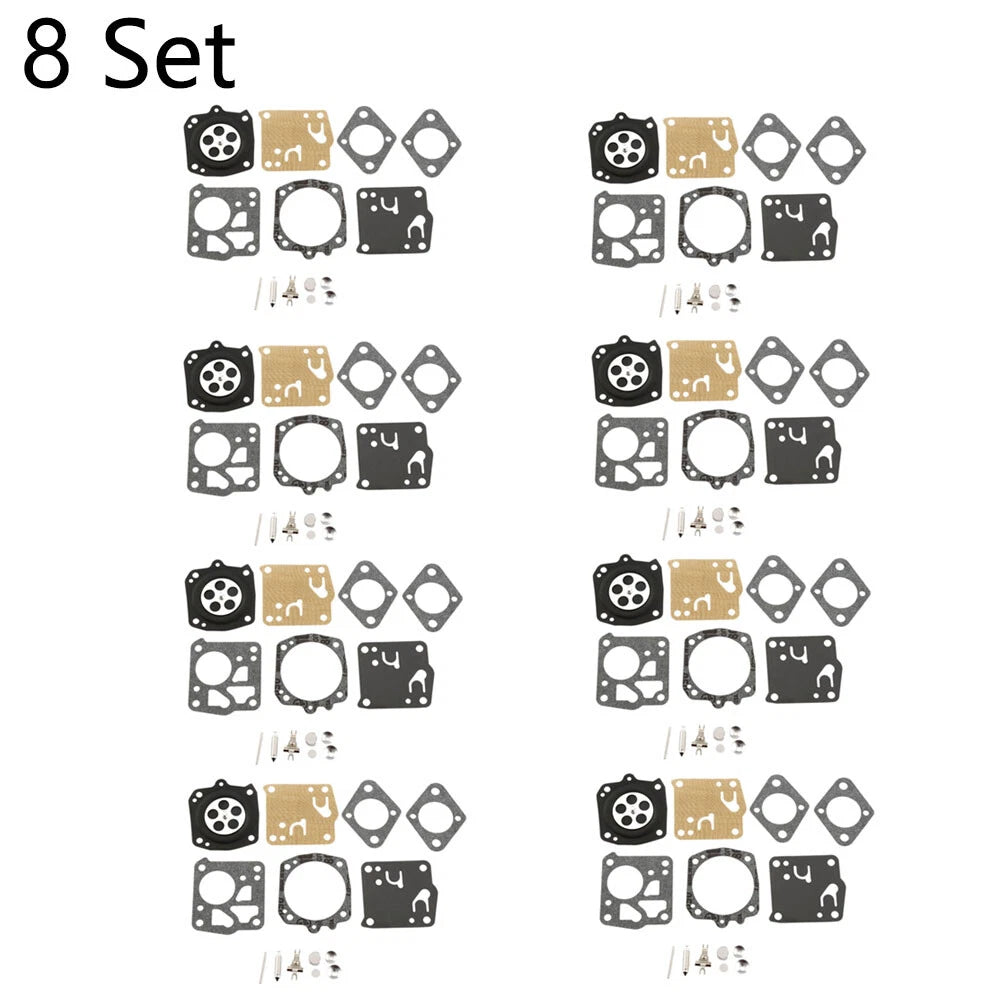 Set of 8 Carburetor Kits for Homelite X-12 Chainsaws (RK-23HS, RK-17HS)