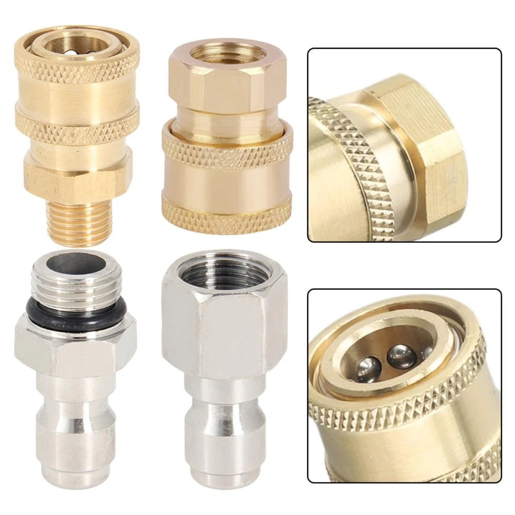 Set of 4 Quick Release Brass Connectors for Pressure Washer