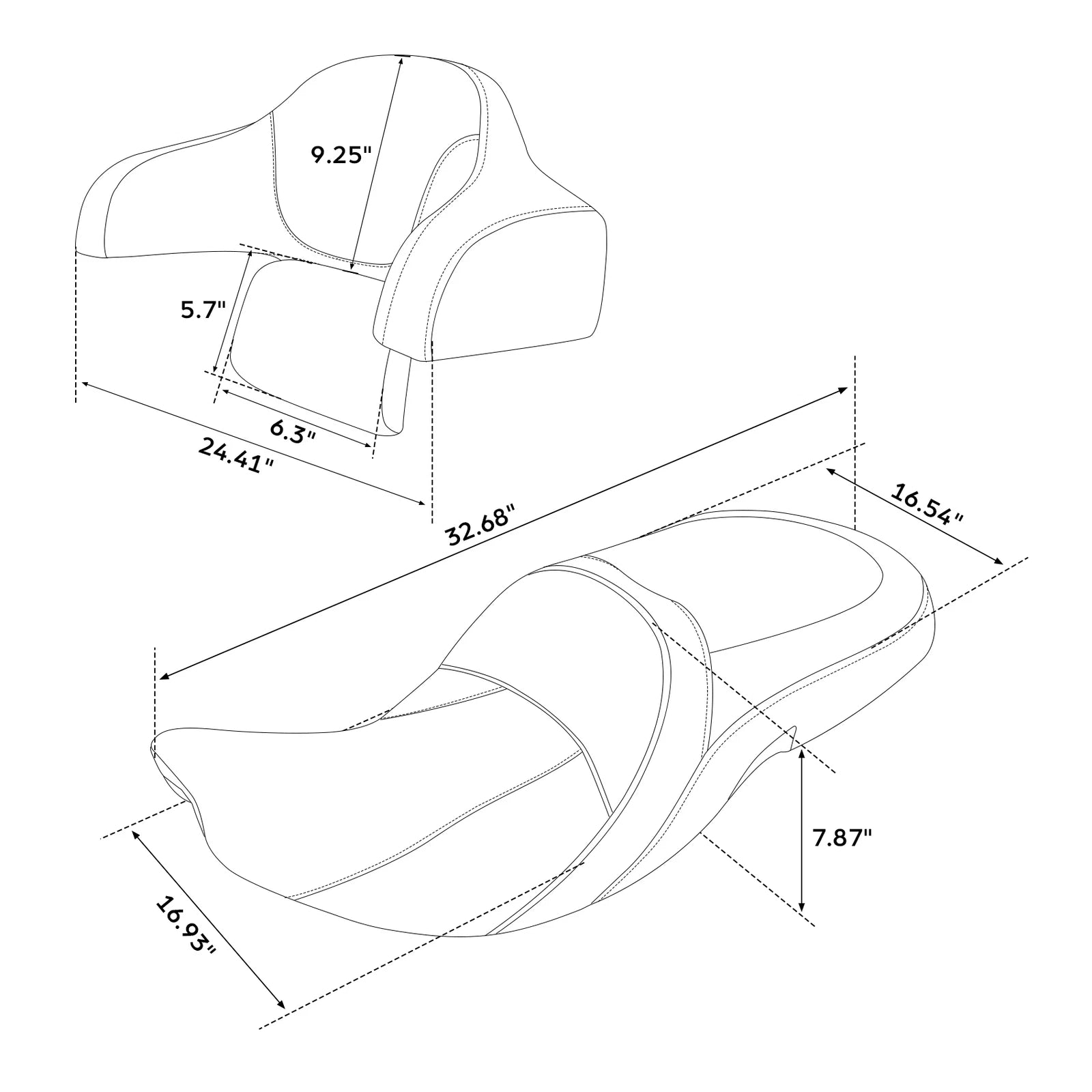 Seat Backrest Pad for Indian Chieftain Dark Horse (2016–2023)