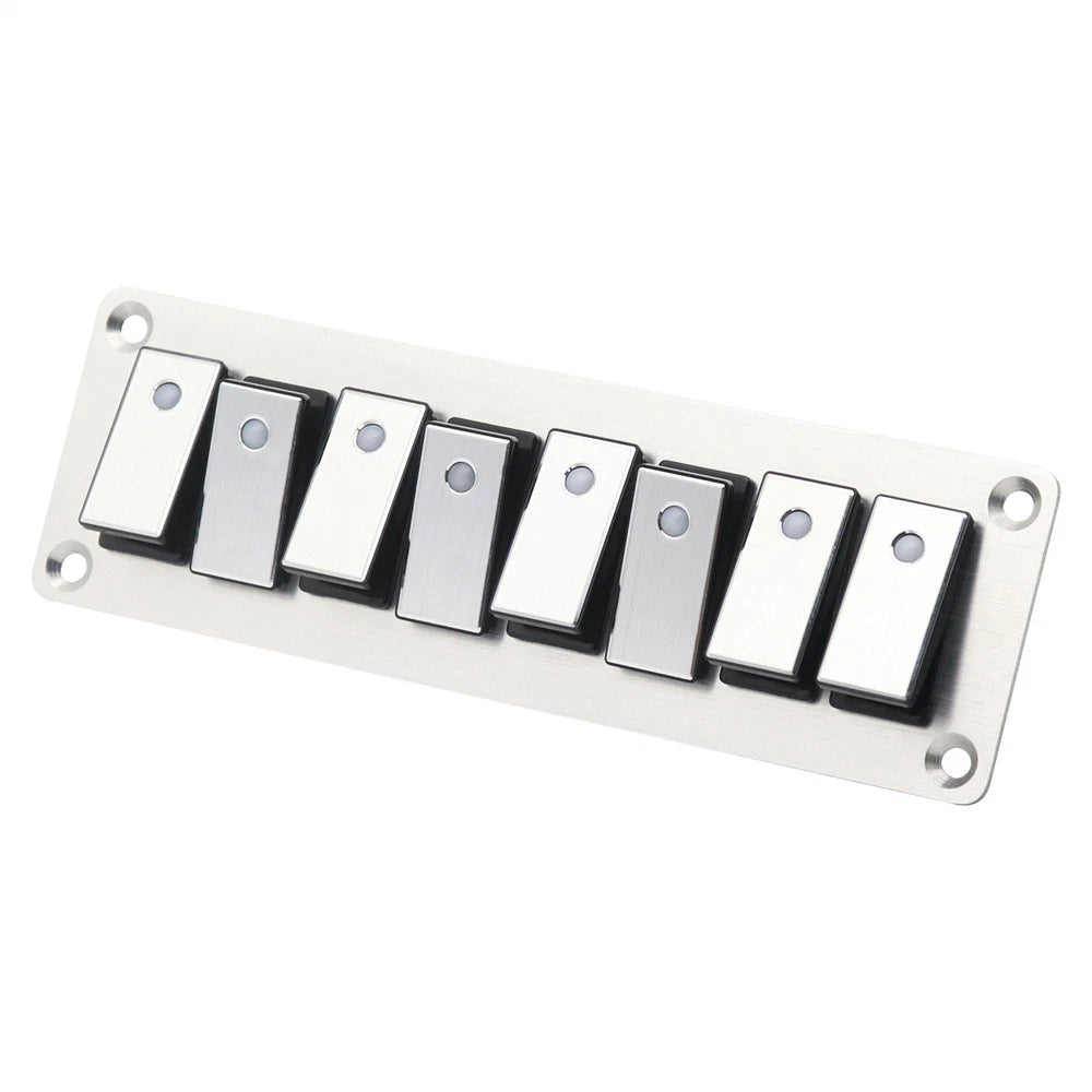 8 Rocker ON-OFF Switch Panel with Blue LED Backlight for Boat Car