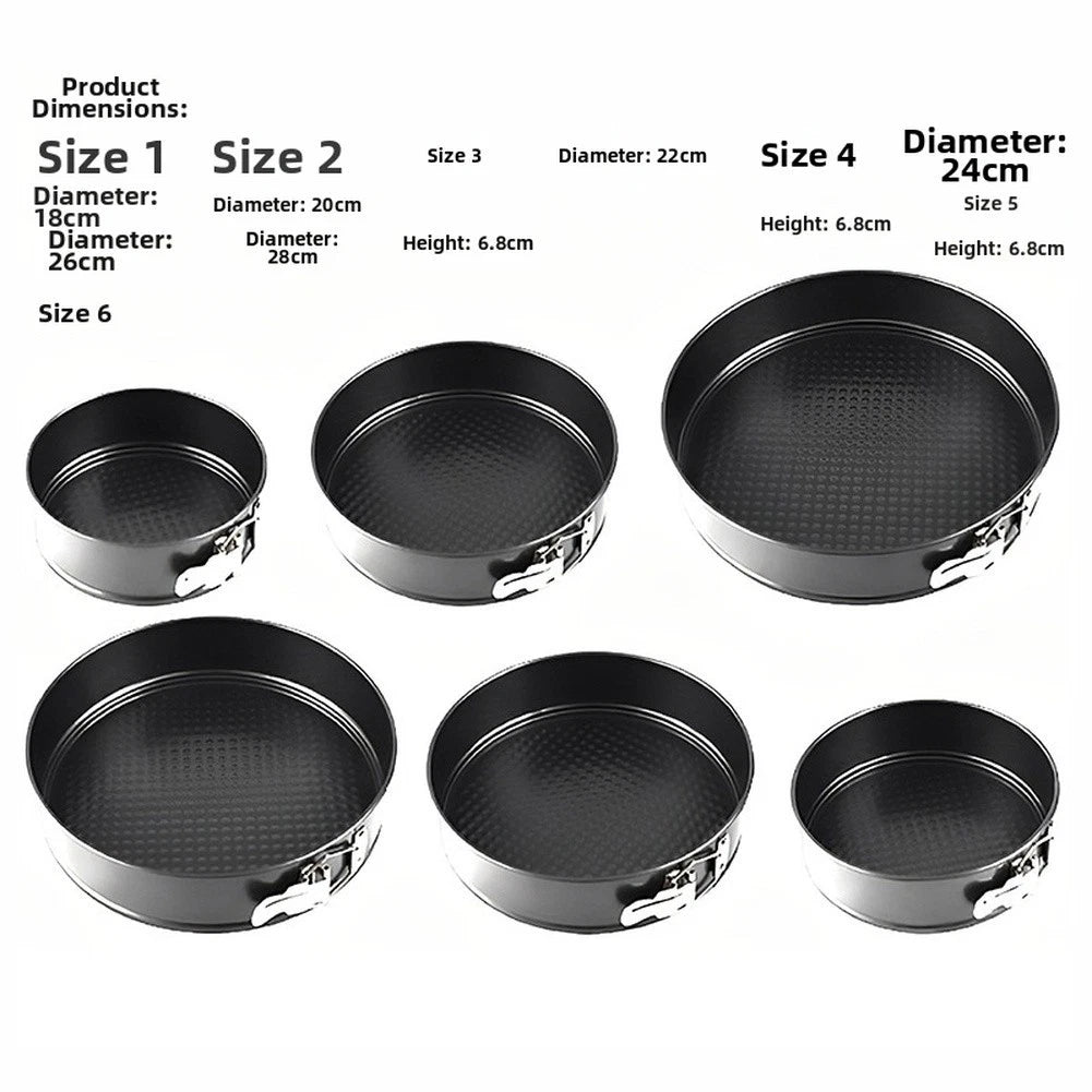 Springform Cake Pan Set of 6 Nonstick Carbon Steel Removable Base