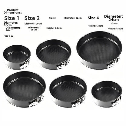 Springform Cake Pan Set of 6 Nonstick Carbon Steel Removable Base