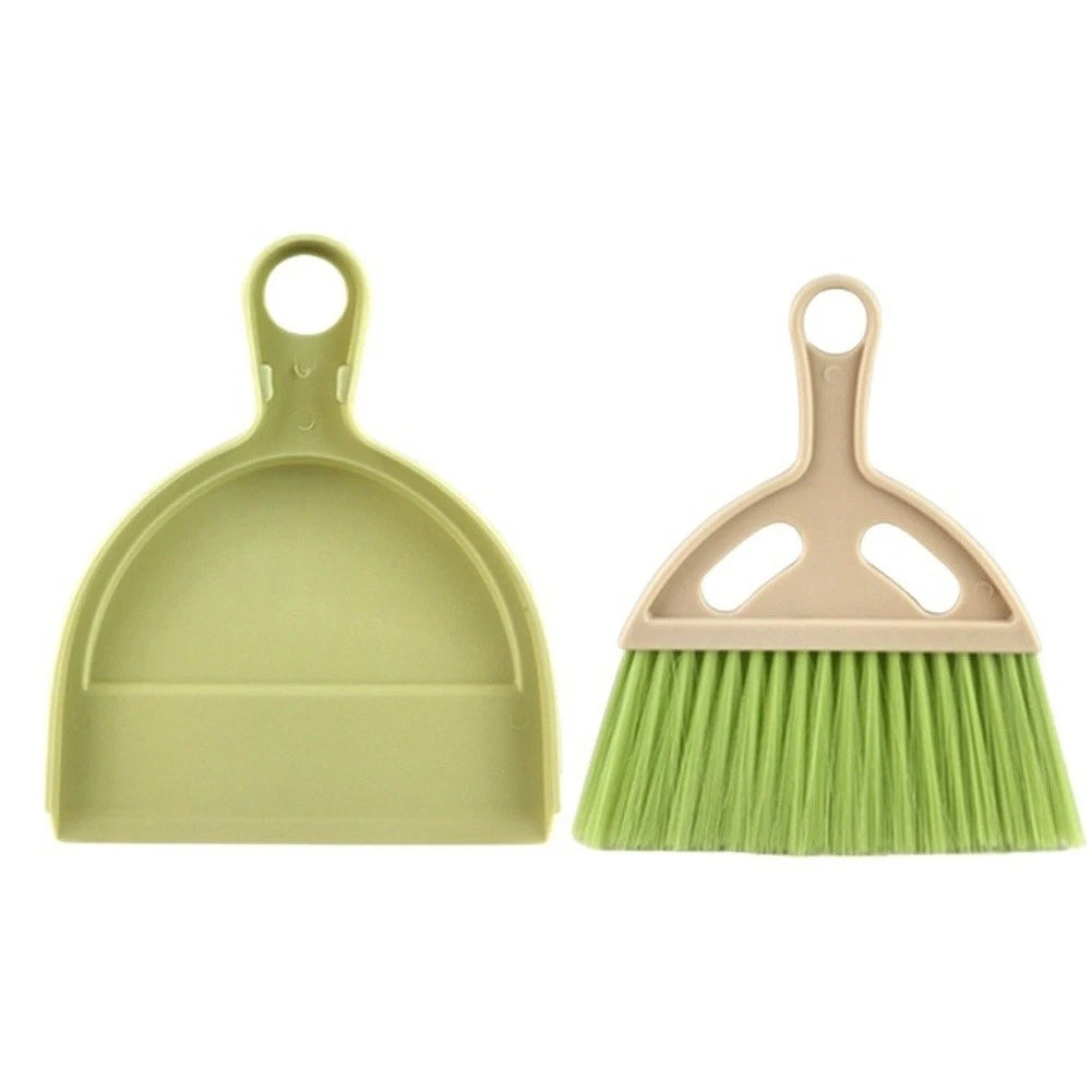 Set of 2 Compact Desktop Broom Dustpan for Home Office Use