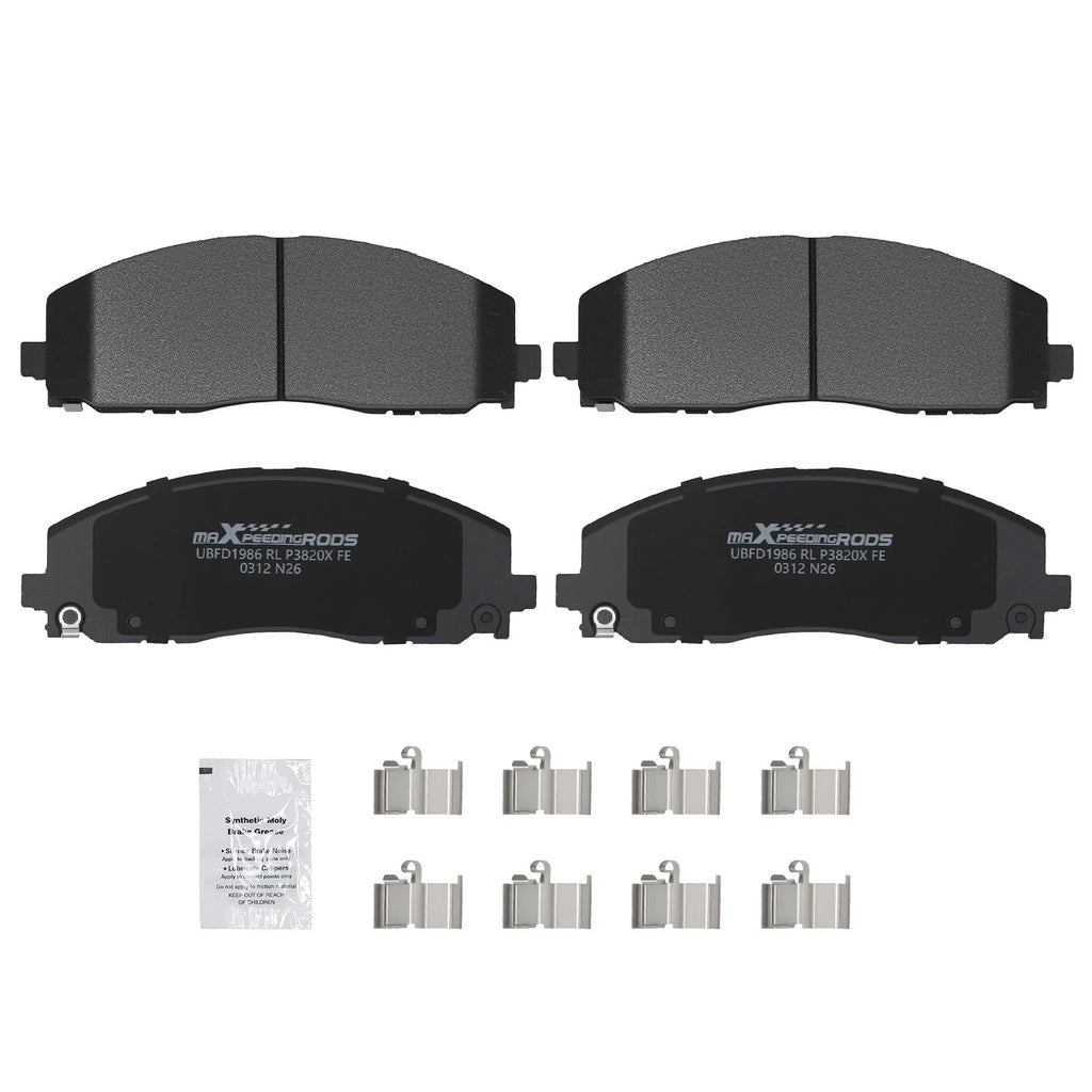 Front Disc Brake Pads Set for Dodge Grand Caravan/Journey (2012–2020) w/Hardware