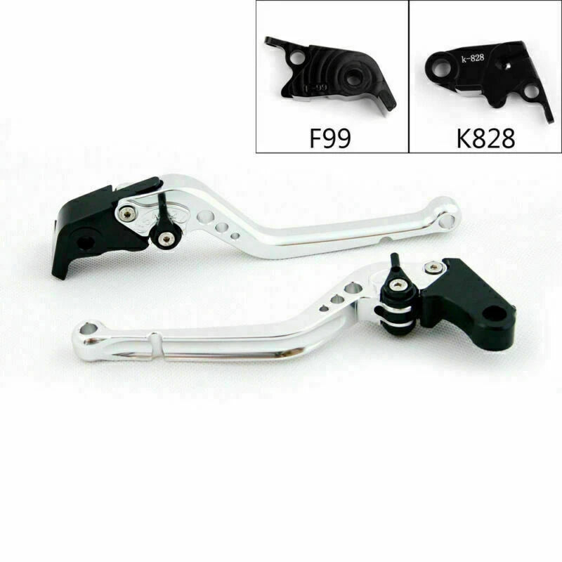 Long Brake Clutch Levers for Kawasaki ZX10R/RR/KRT (2016–2017) Silver T9