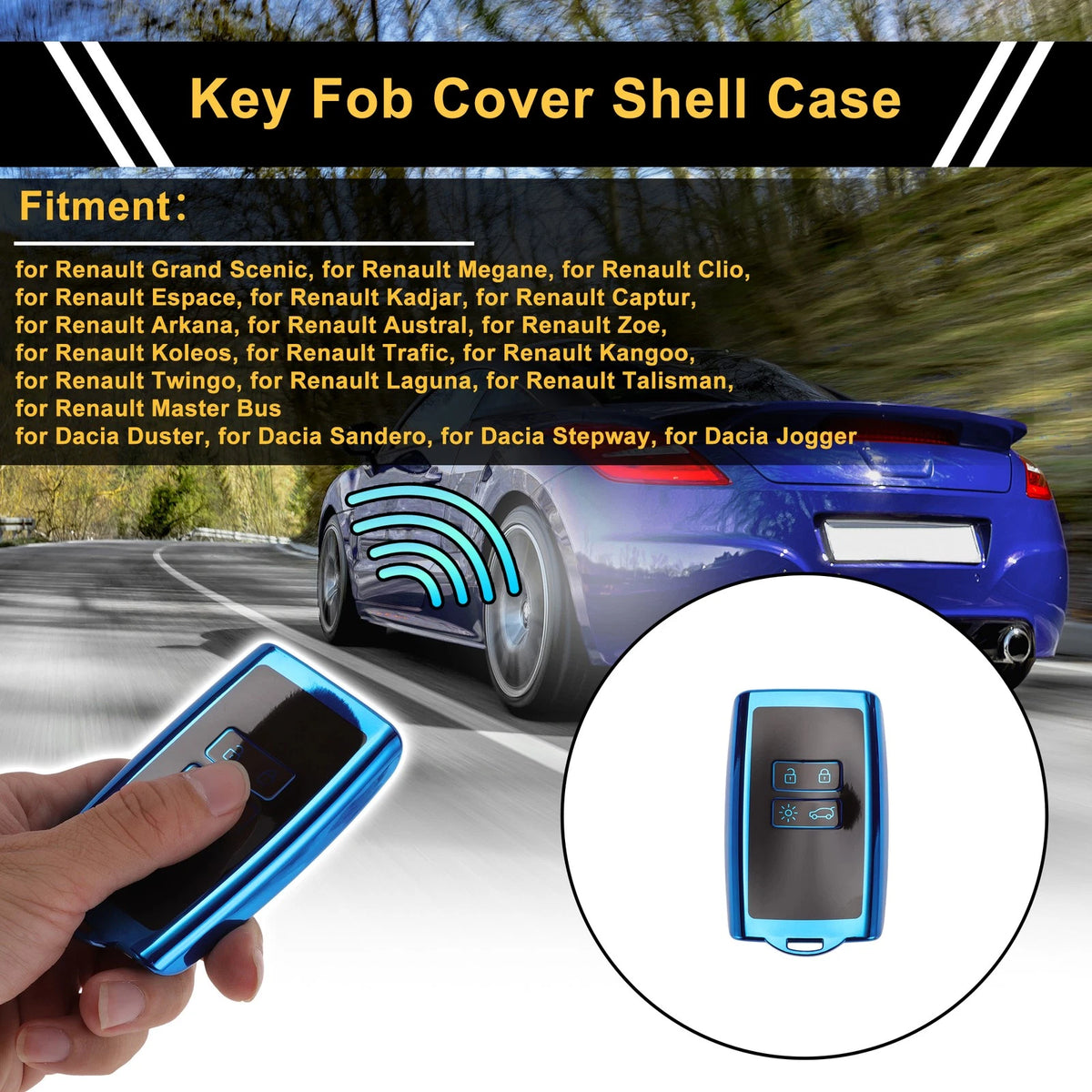 Key Fob Shell Cover Case for Renault Grand Scenic, Megane, Clio, Espace (2000–2023)