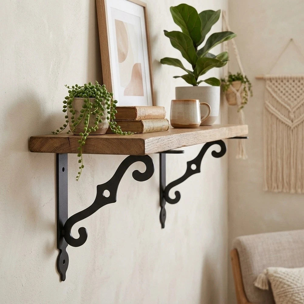 Pre Drilled Wall Shelf Bracket for Easy Installation (90 Degree Angle)