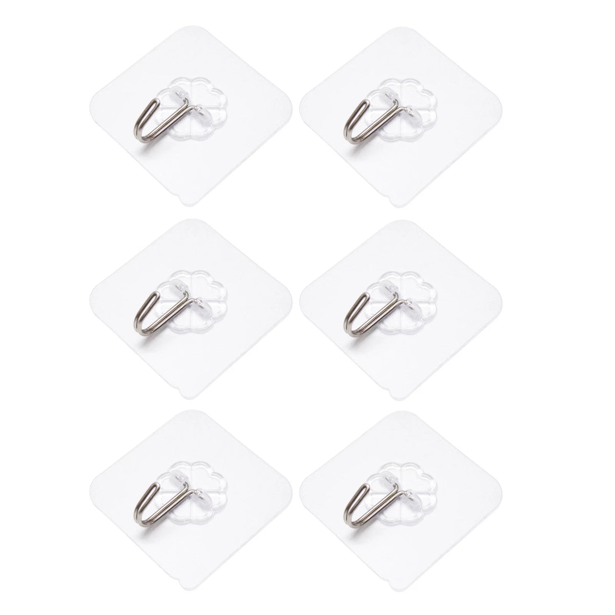 6-Pack Waterproof Suction Cup Wall Hooks for Bathroom