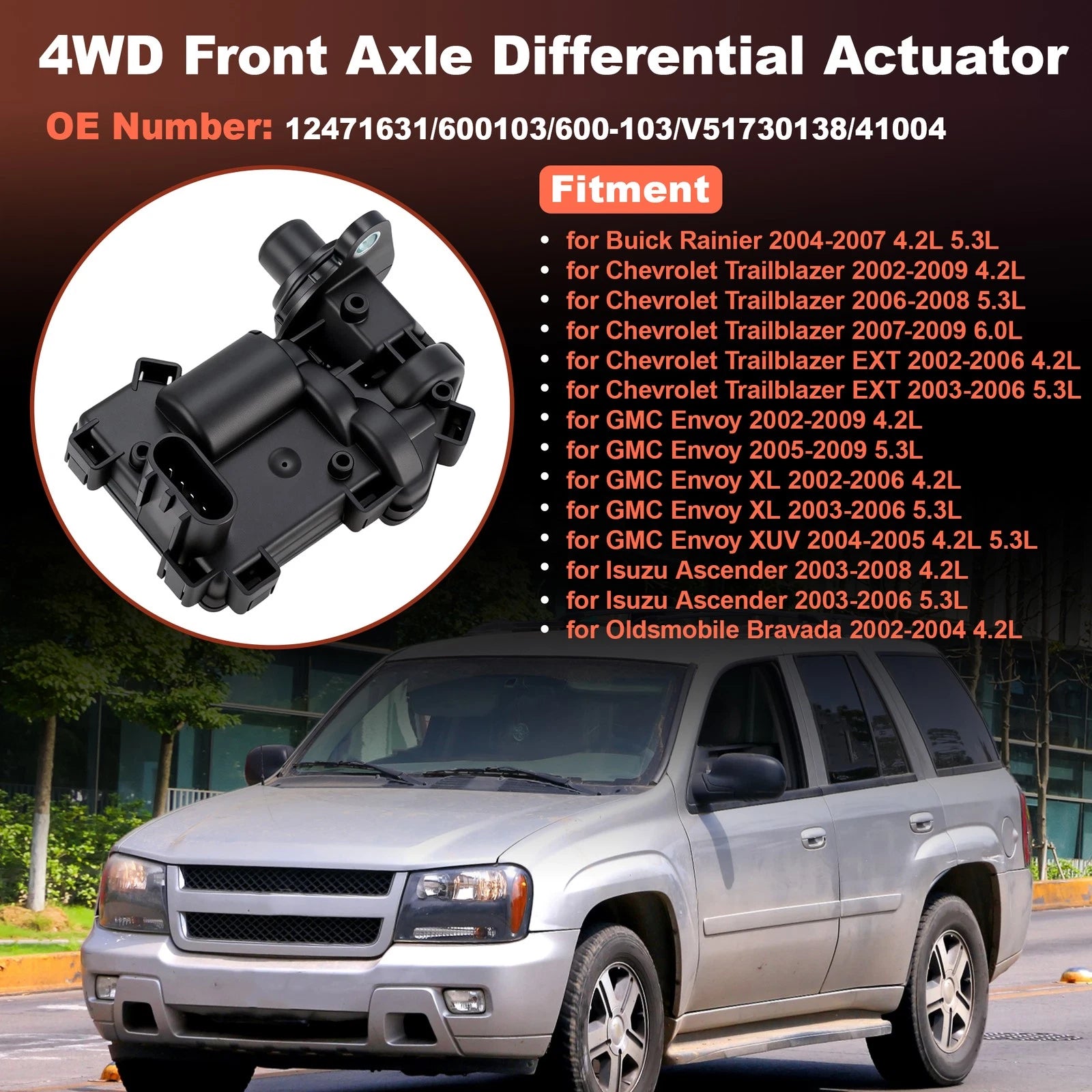 4WD Front Axle Differential Actuator for Chevrolet Trailblazer GMC (2002–2009)