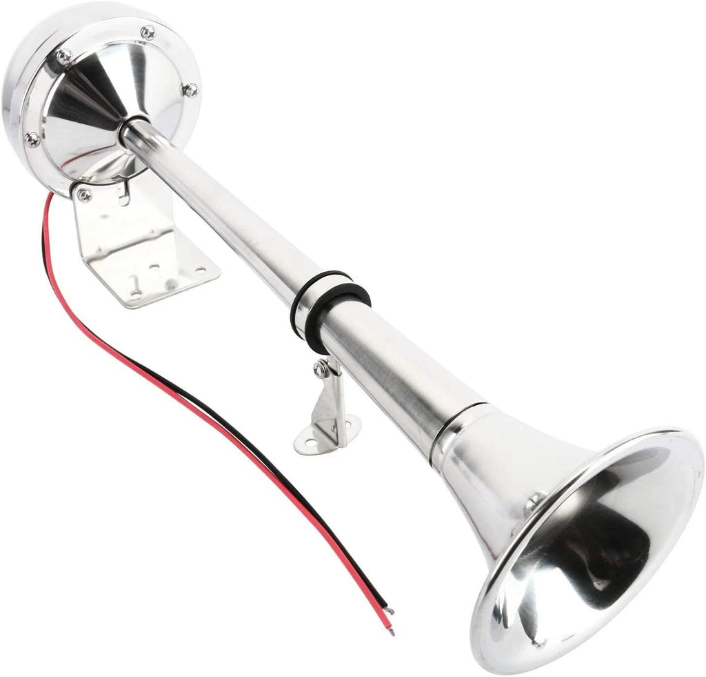 12V 115DB Stainless Steel Single Trumpet Horn for Universal Marine Boat Truck RV