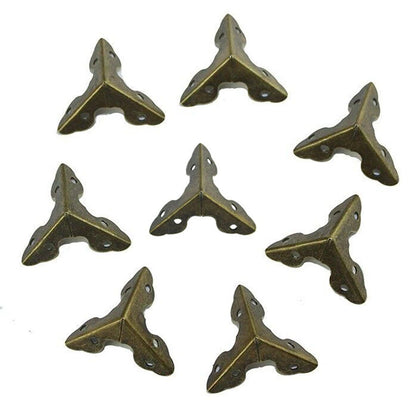 4/12pc Iron Antique Bronze Corner Protector Guard Desk Covers Furniture Hardware