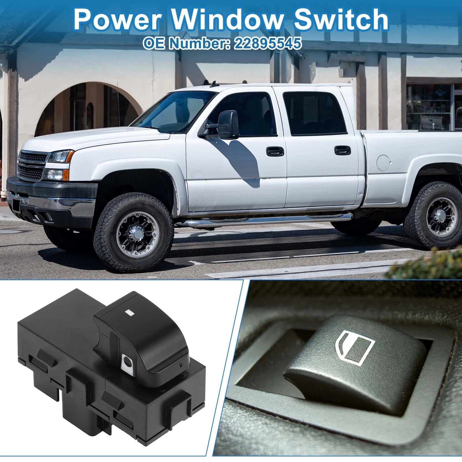 Front Power Window Switch for Chevrolet Silverado 1500 2500 3500 HD (2015–2019)