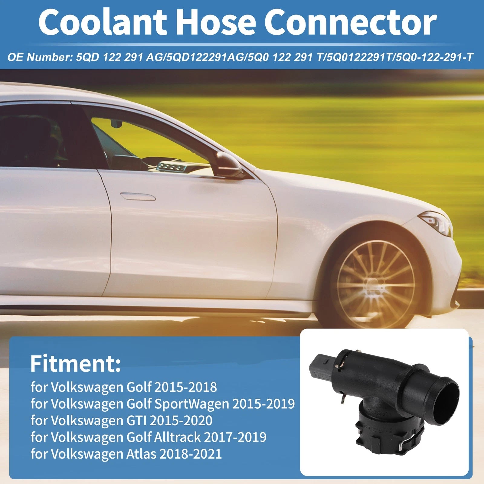 Engine Coolant Hose Connector Replacement for Volkswagen Golf (2015–2018)