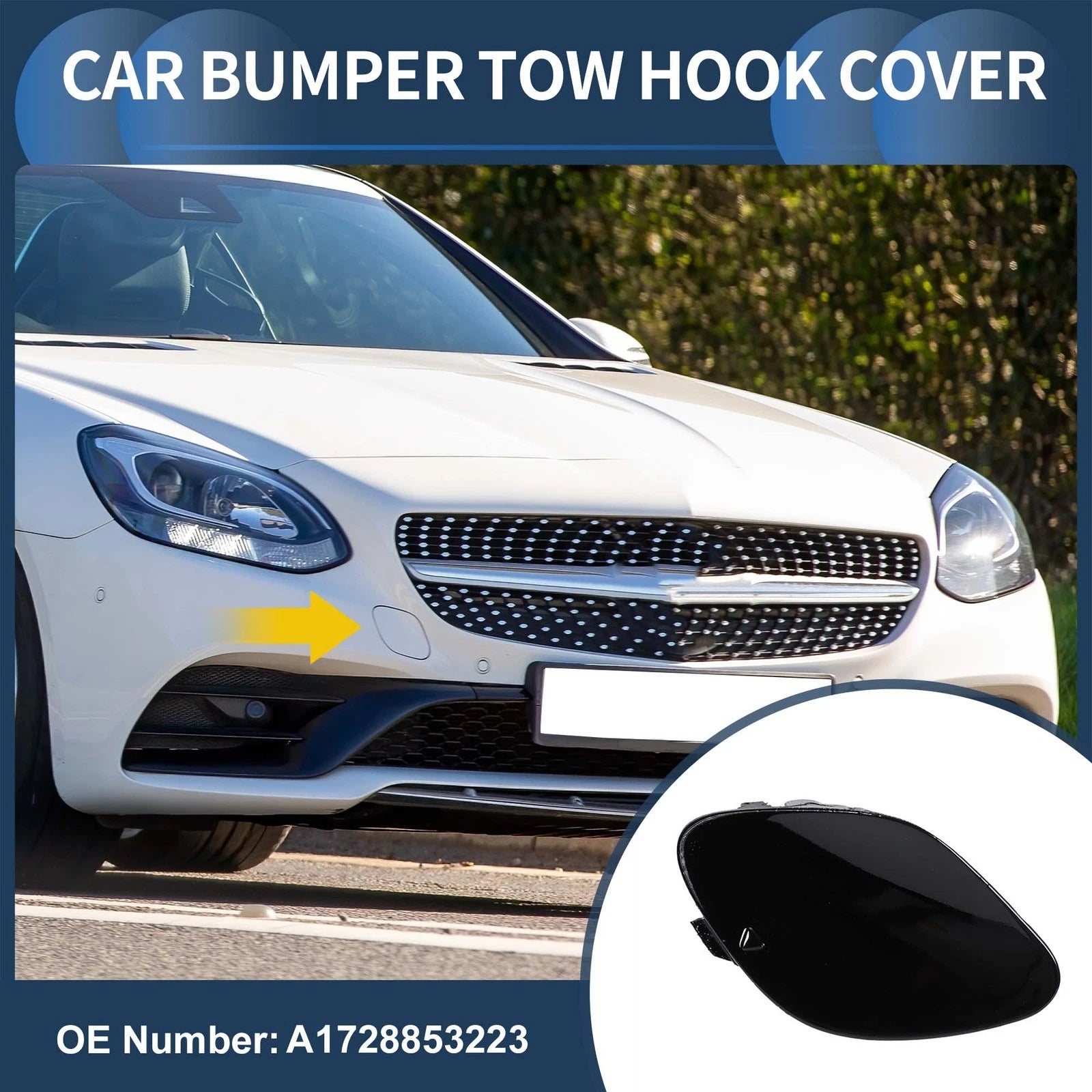Tow Hook Cover Front for Mercedes-Benz SLK W172 R172 (2011–2015)