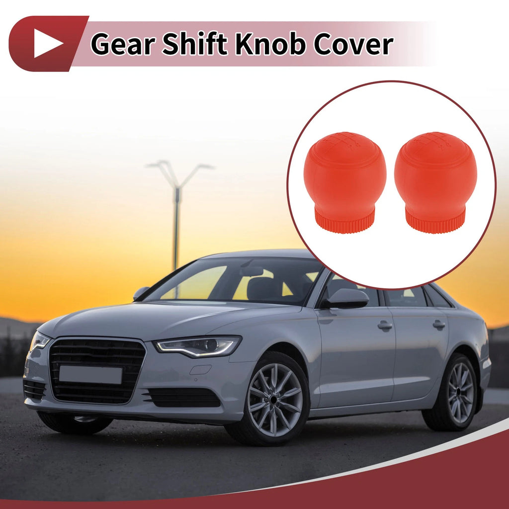 Gear Shift Knob Cover for Universal Car SUV (Pull-On Style, Silicone, 907-Red)