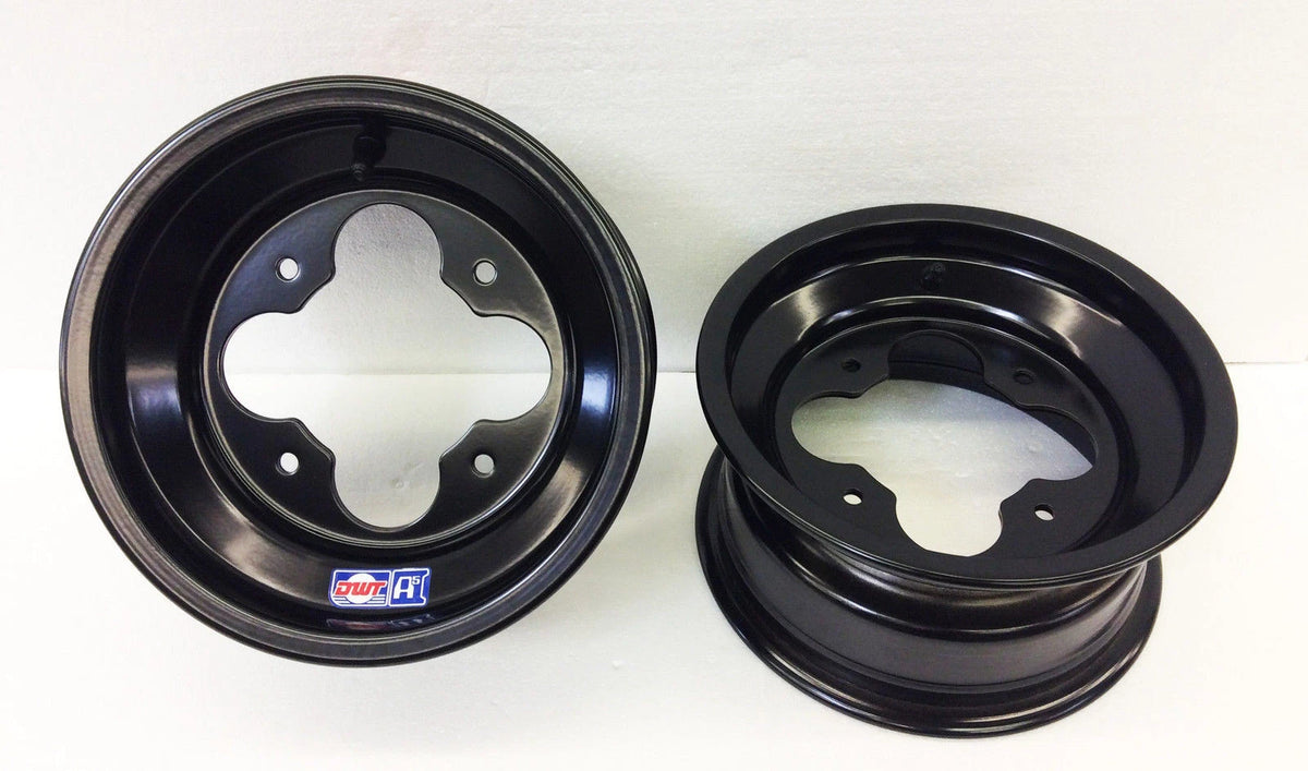 Set of 2 DWT A5 10" 3+2 Front Aluminum Rolled Lip Wheels for YFZ Banshee Raptor