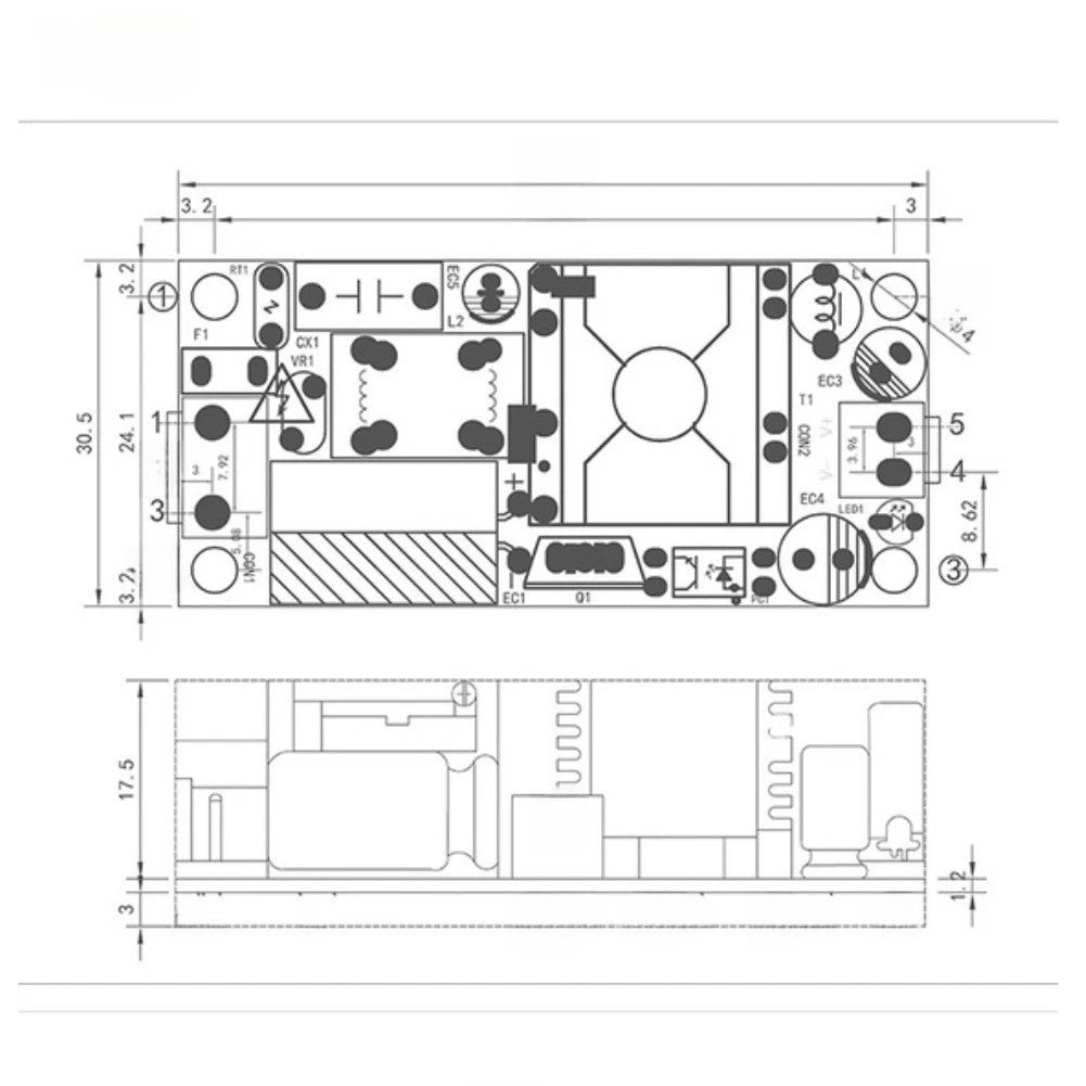 24W 48V Power Supply Module (85-264VAC Input)